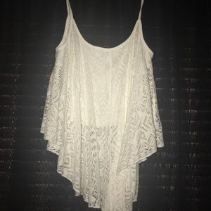 White lace crop top